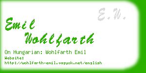 emil wohlfarth business card